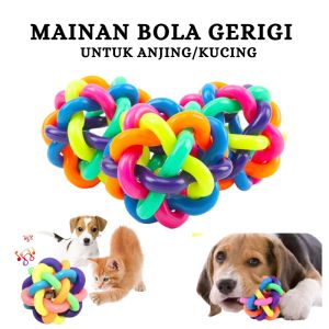 H411 Mainan Bola Gerigi Gigitan Anjing Kucing - Mainan Gigitan Bola Kucing - Mainan Hewan Peliharaan