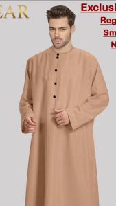 Jubah Men Pria Round Neck Polos Kancing Laki Laki baru design arab