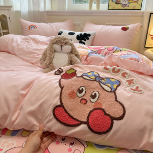 Dansunreve đám mây bộ đồ giường bằng vải bông phim hoạt hình Shin-chan/kuromi/ngôi sao kirby/Khủng long giường in hình Bộ ga giường vỏ chăn vỏ gối