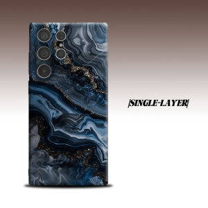 BILIBILI | Navy Gold Kintsugi Agate For Samsung Galaxy S26 S25 S24 A56 A36 Dual Layer Luxury Fashion Full Lens Protective Case