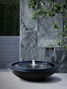 Modern Minimalist Water Feature Garden Ornament Wealth Attracting Water System for Courtyard Balcony LED Illumination Resin Craft