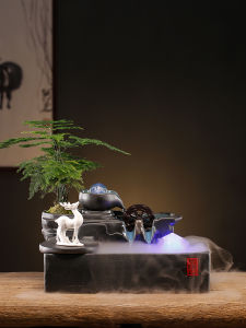 Flowing Water Ornaments Circulating Water Wealth Water Car Fountain Living Room Office Decorations Fengshui Wheel Crystal Ball Opening Gift