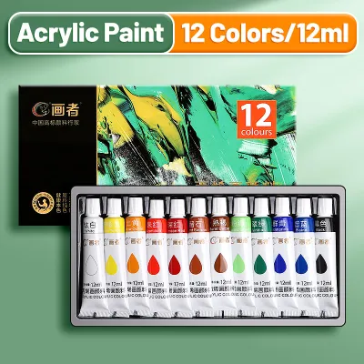 Vibrant Acrylic Paint Set 12/18/24/36 Colors12ml/0.42oz Acrylic Painting Kit For PaperWoodCanvasRockCeramicClothesDIY