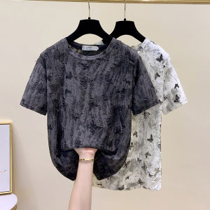 plus Size Womens Loose Short Sleeve T-Shirt Summer Slimming Top Trendy Casual Comfortable Fit Big Size Female Clothing