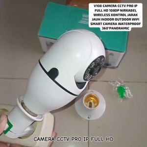 V108 CAMERA CCTV KAMERA E27 LAMPU REKAM PEREKAM GAMBAR DVR MICRO SD CARD PRO IP FULL HD 1080P NIRKAB