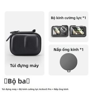 HAISENLE | Vỏ Bảo Vệ Chống Sốc cho DJI Action5Pro/4/3 & GoPro13 Có Nắp Ống Kính Chống Xước