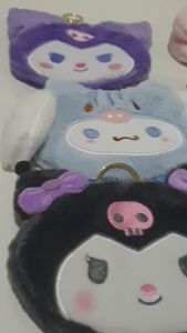 DOMPET KOIN BULU HALUS SANRIO + KEY CHAIN KUROMI MY MELODY CINNAMONROLL
