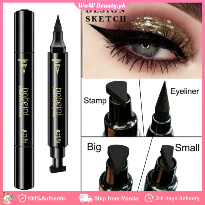 2 in 1 Seal stamp eyeliner Double head Fast Dry Waterproof Black Liquid Eyeliner Cat Eye Pencil