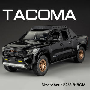 1:24 Tacoma Alloy Diecast Model Toys Cars Sound Light Pull Back Doors Opened Miniature Off-road Vehicles Decorations for Friends