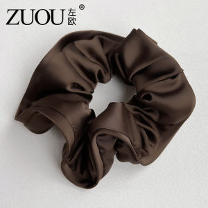 ZUOOU | Elegant Wooden Ear Satin Black Hair Circle Headwear