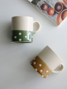 Nordic INS Retro Ceramic Polka Dot Mugs Couple  Cute Large Capacity Home Use Coffee Cups Korean Style Bone China
