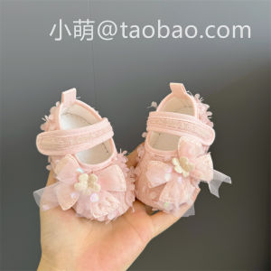 Spring Style Baby Shoes Soft Cloth Slip-On Princess Design for 0-1 Year Old Girls Walking Training Non-Slip Lightweight Cotton