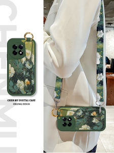 Wild Rose Silicone Phone Case with Lanyard for OnePlus 15 Crossbody Wrist Race Edition Womens New Oil Painting Full Cover Anti-Fall Protection