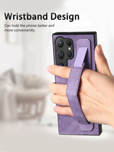 Samsung Galaxy S24 Ultra S23+ Full Cover Silicone Protective Case with Stand Strap Womens Skin-like Simple Design Anti-fall