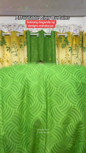 【New Arrival】7Ft Green Curtains Semi Blackout Detachable With 6 Rings for window or Door Home Curtain Size 130x220cm 1PC COD