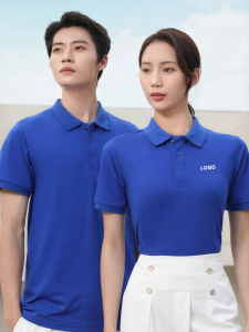 JINGYILAIXIU | Áo Polo Đội Tự Chọn Tay Ngắn Cổ Bẻ Đồng Phục Có Thêu