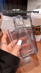 [CÓ IP18] Ốp IPhone trong suốt thiết kế ngăn đựng thẻ các dòng Xsmax1112131415161718 Pro/ Plus/ ProMax - Hàng Xịn