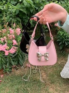 Tas Tote Pita Mini Terbaru Musim Semi Panas Tas Rantai Lipstik Lucu yang Trendy Tas Selempang Mini dengan Gaya Manis untuk Wanita