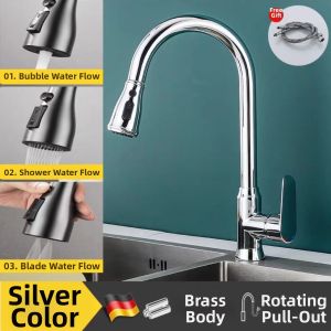  YYBAIO | All Copper Pull Down Swivel Extension Faucet