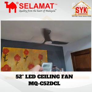 SYK Selamat 52 Inch MQ-C52DCL Ceiling Fan DC Motor LED Light Ceiling Fan Electric 3 Blade Fan Kipas siling