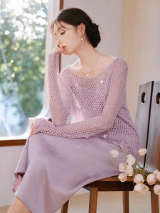XIANGYING | Traditional Chinese Style Floral Lace Two-Piece Dress Set