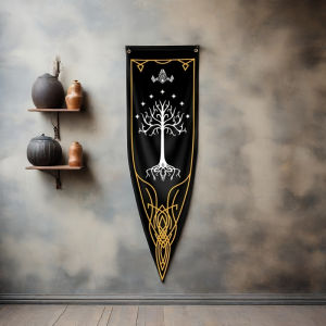 VIKAMA Tree of Life Viking-Style Flag: Medieval Vintage Tapestry—A Unique Accent for Your Bedroom Corner