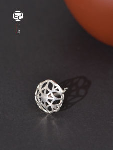 Pure Silver 999 Purple Clay Teapot Spout Single Hole Filter Tea Strainer Tennis Ball Shaped Small Tea Filter Tea Accessories