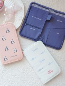 Adorable Animal Print Passport Holder Multi-Functional Card Bag Ticket Clip Portable Travel Document Air Ticket Storage Bag