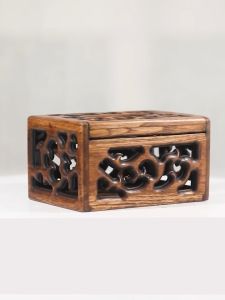 6cm กล่องกระดาษชำระ ทิชชู่แบน ไม้สัก กับเครื่องประดับ LINE ผู้ชาย เพียง 21x14x6cm