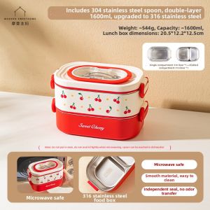 MODERN SWEETHOME | Stainless Steel Insulated Lunch Box Bento Box 2-Layer Design