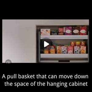 Kitchen Overhead Cabinet Lifting Basket Double Layer Storage Rack Kitchen Hardware Organizer