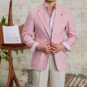 100% Linen Mens Suit Casual Slim Fit