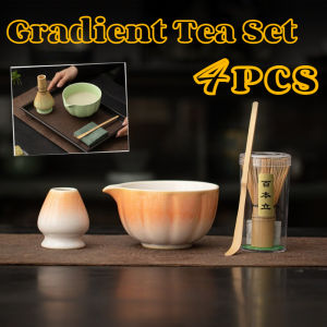 New Gradient Japanese Tea Sets Ceramic Matcha Bowl Traditional Matcha Tea Maker Tool Set Tea Whisk