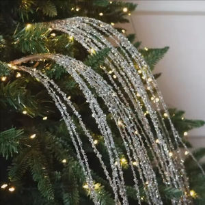 YESPERY Shining Branch Sticks Christmas Decoration Artificial Tassel Stems for Xmas Tree Dinning Table Fireplace Ornament Party Supplies