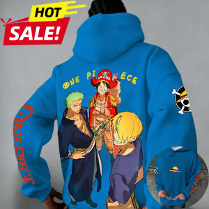 Bandai | One Piece Luffy Zoro Sanji Men Harajuku 2026 Vintage Streetwear Hoodie Winter Women Oversized Hooded Sweatshirt Long Sleeve Top