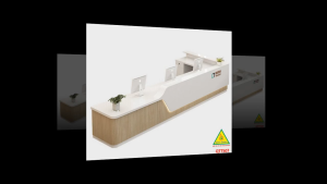 Bàn thu ngân bàn lễ tân bàn tính tiền bằng gỗ MDF QTT507- NỘI THẤT LẮP RÁP VIENDONGADV