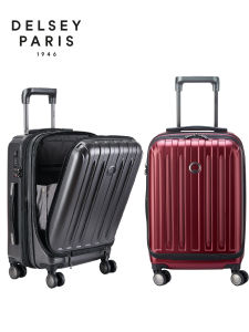 Delsey Ambassador Expandable Luggage Travel Suitcase with Double Zipper for Men And Women Business/Ol Pure Color PC Material