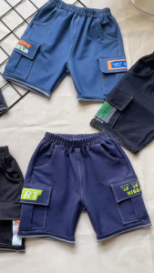 Quần short thun giả jean túi hộp size nhí cho bé mặc đi học đi chơi từ 10-26kg