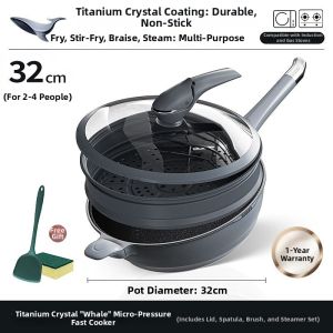 DUMIK | Non-Stick Pressure Blue Diamond Mica Schist Flat Bottom Frying Pan