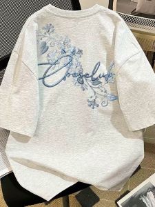 YEBO | Heavyweight Cotton Oversized 300LB Plus Size Floral T-Shirt