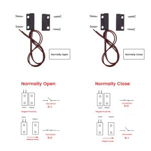diymore | MC-38A Magnetic Switch wired Door And Window Sensor Detector Magnetic Switch NC/NO Suitable For Home Security Alarm System