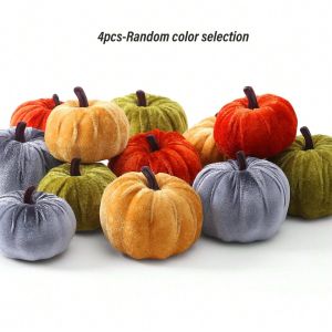 7.5 cm diameter imitation small pumpkin harvest velvet pumpkin multi-color small artificial fabric foam pumpkin autumn decora