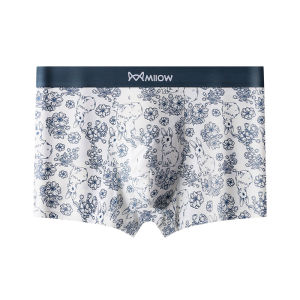MiiOW | กางเกงบ็อกเซอร์ชายผ้าไหมน้ำแข็ง MiiOW ทรงสี่เหลี่ยม ทรงหลวม ระบายอากาศได้ดี กางเกงบ็อกเซอร์ผ้าไนลอนสำหรับวัยรุ่น