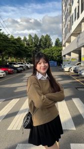 🌈MesubShop🌈เสื้อกันหนาว ผ้าไหมพรม ต้อนรับลมหนาว 💘 นางแบบใส่งานจริง รุ่น ป้ายฟ้า B-049-3-A