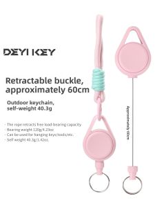 DEYIKEY | Highly Elastic Steel Wire Rope Keychain Anti-Loss Security Ring Quick Installation Loop