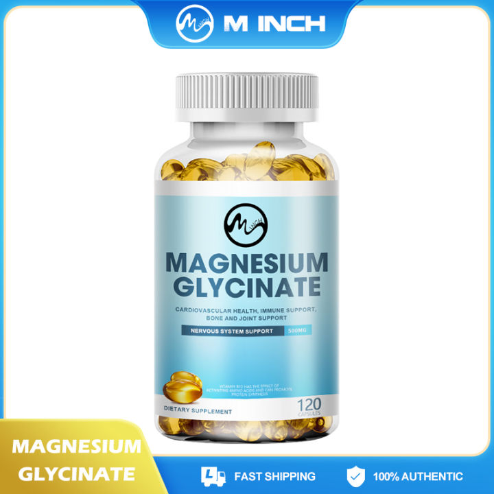 Magnesium Glycinate Capsules 500mg Support Bone Immune System Heart ...