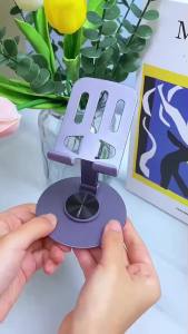 Giá Đỡ Điện Thoại Di Động Living C Để Bàn Bằng Hợp Kim Nhôm Xoay 360 Có Thể Gập Lại Gọn Gàng
