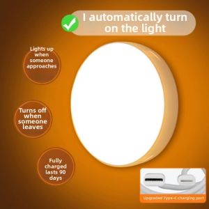 Smart Body-Sensing Night Light Voice-Controlled Rechargeable