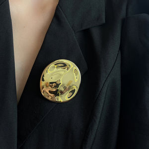 เข็มกลัดรูปวงกลมสไตล์ฝรั่งเศสย้อนยุคสำหรับผู้หญิง เครื่องประดับแฟชั่น เครื่องประดับเข็มกลัดแบบเรียบง่ายและมีสไตล์