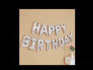 13pcs Happy Birthday Balloon Banner Set 16 Inch 3D Aluminum Foil Inflatable Letter Balloons Kit With LED Light Birthday Party Decorations Supplies